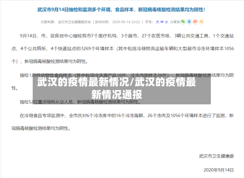 武汉的疫情最新情况/武汉的疫情最新情况通报-第2张图片