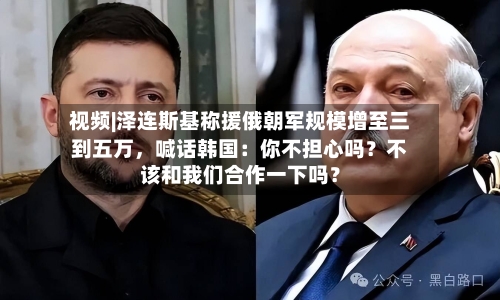 视频|泽连斯基称援俄朝军规模增至三到五万	，喊话韩国：你不担心吗？不该和我们合作一下吗？-第2张图片