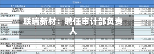 联瑞新材：聘任审计部负责人-第3张图片