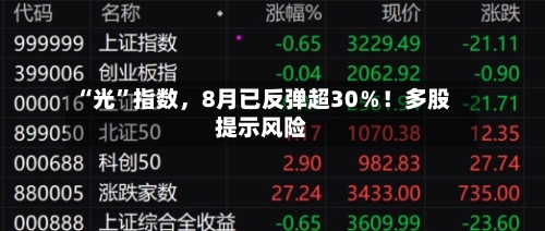 “光”指数，8月已反弹超30％！多股提示风险-第1张图片