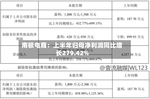 南极电商:上半年归母净利润同比增长279.42%-第3张图片