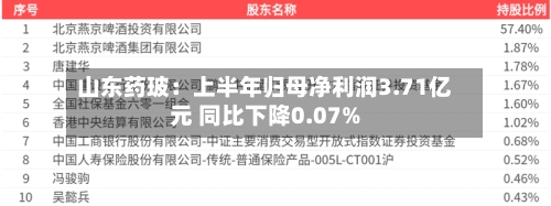 山东药玻：上半年归母净利润3.71亿元 同比下降0.07%-第2张图片