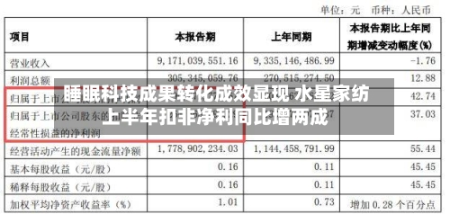 睡眠科技成果转化成效显现 水星家纺上半年扣非净利同比增两成-第2张图片