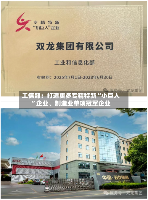 工信部：打造更多专精特新“小巨人”企业	、制造业单项冠军企业-第3张图片