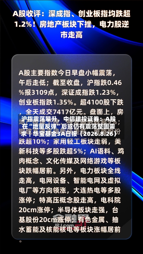 沪指震荡攀升，中信建投证券：A股在“地量反弹”后或仍有震荡整固需求｜华宝基金3A日报（2026.8.26）-第1张图片