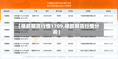 【橡胶期货行情1709,橡胶期货行情分析】