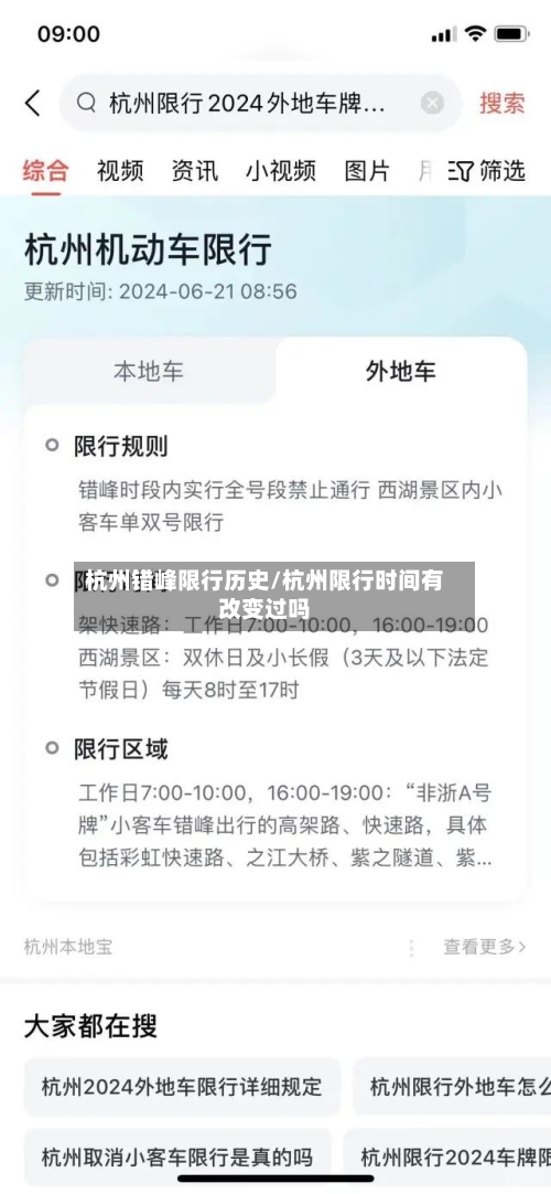 杭州错峰限行历史/杭州限行时间有改变过吗-第2张图片